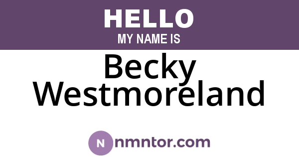 Becky Westmoreland