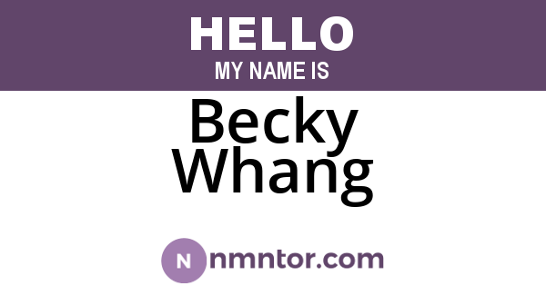 Becky Whang