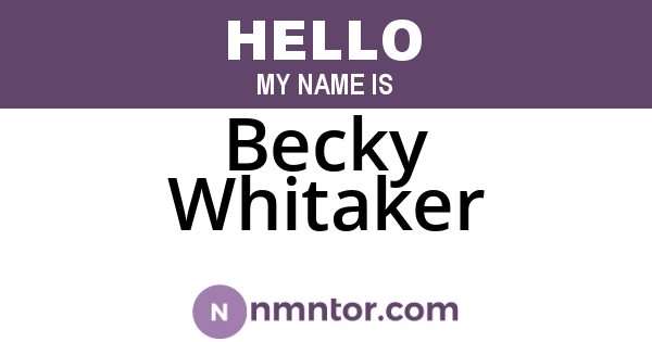 Becky Whitaker
