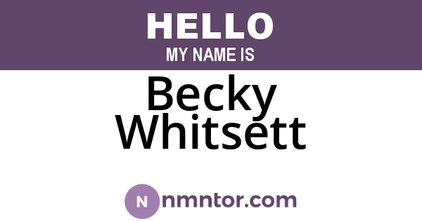 Becky Whitsett