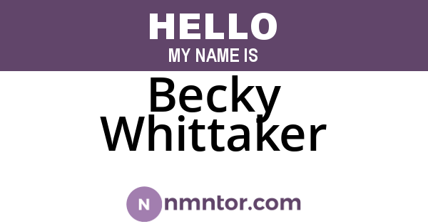 Becky Whittaker