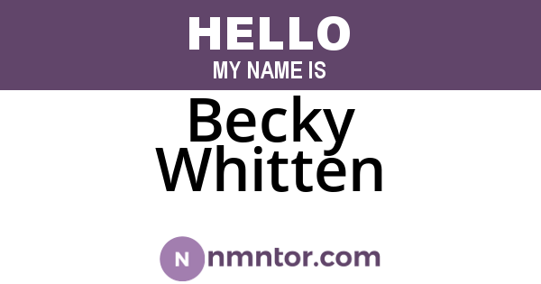 Becky Whitten