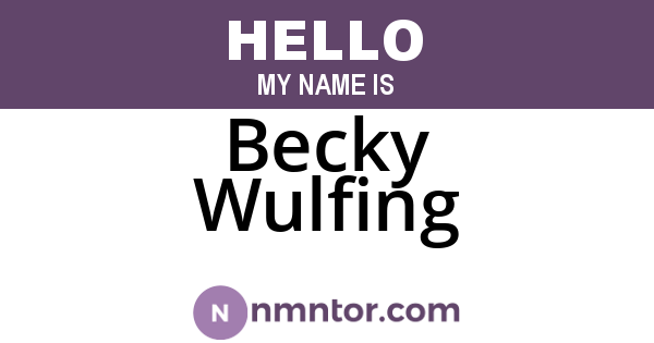 Becky Wulfing