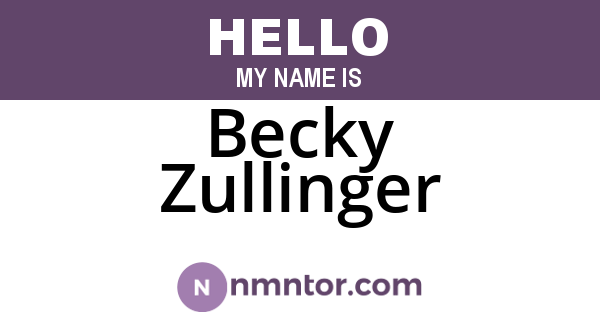 Becky Zullinger