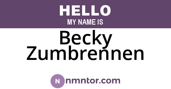 Becky Zumbrennen