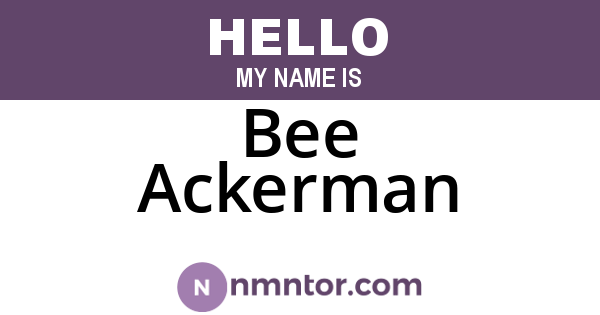 Bee Ackerman