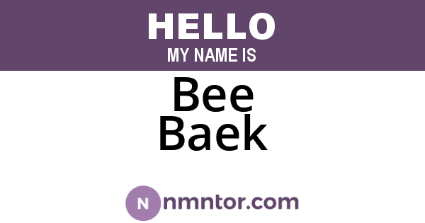 Bee Baek