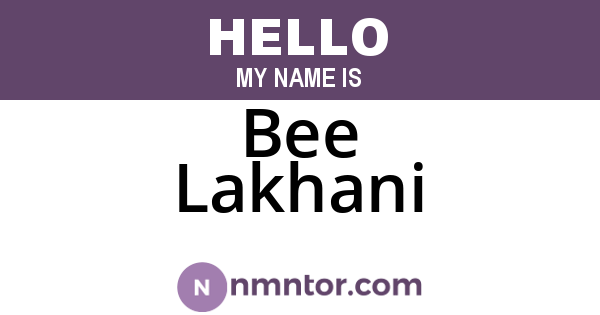 Bee Lakhani