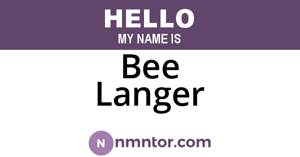 Bee Langer