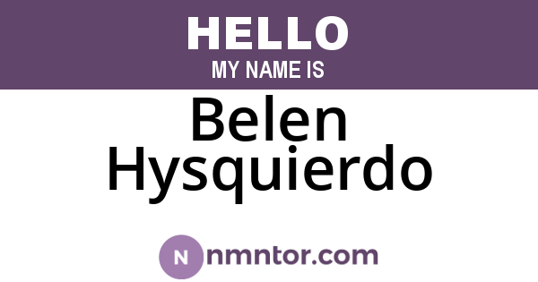 Belen Hysquierdo