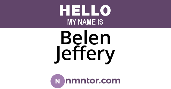 Belen Jeffery
