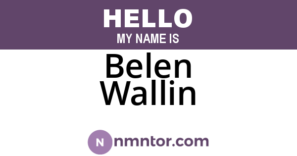 Belen Wallin