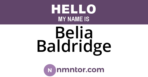 Belia Baldridge