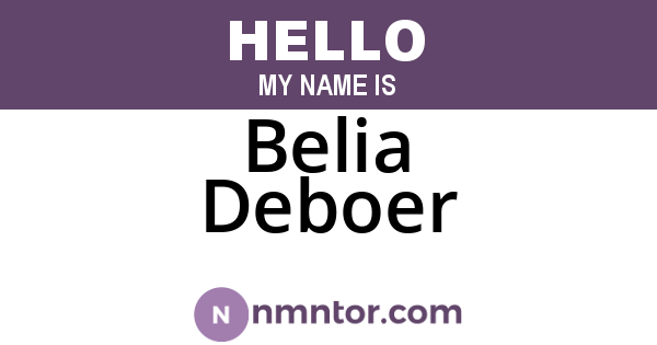 Belia Deboer