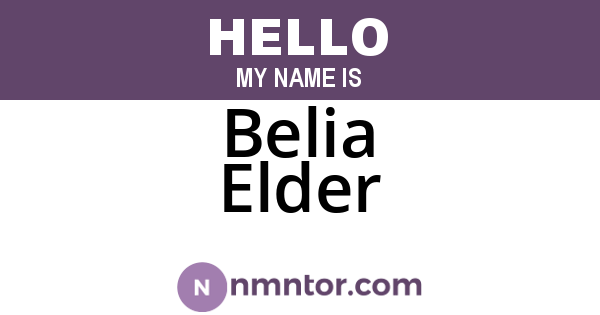 Belia Elder