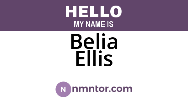 Belia Ellis
