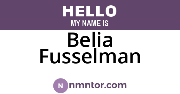 Belia Fusselman