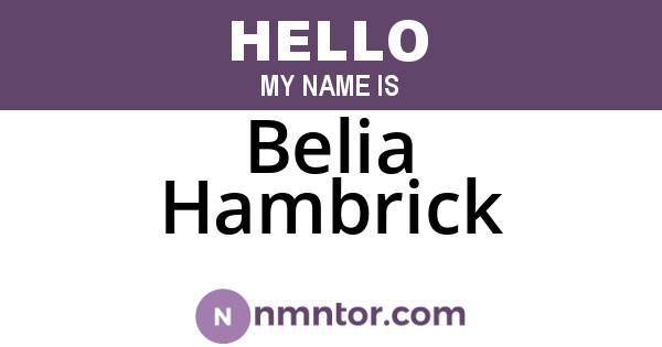 Belia Hambrick