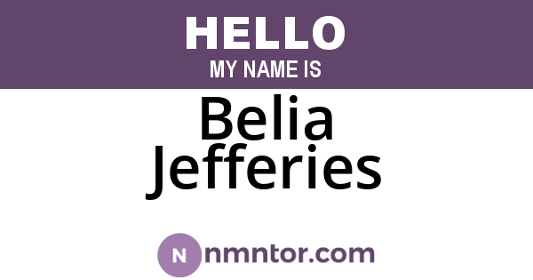 Belia Jefferies