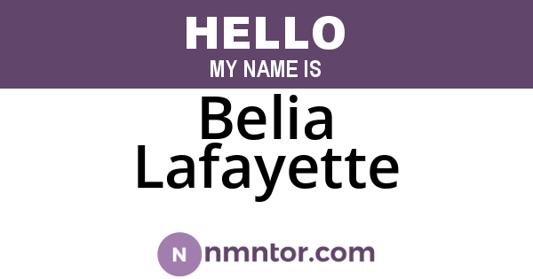 Belia Lafayette