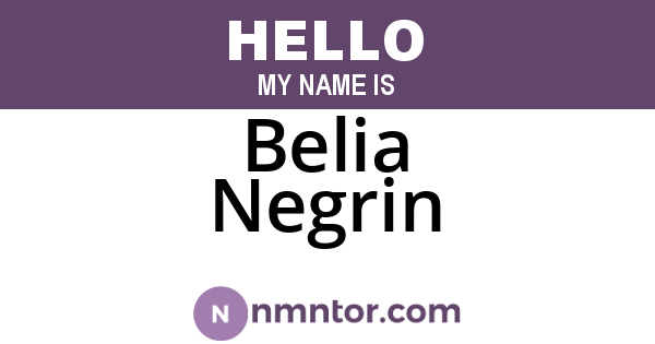 Belia Negrin
