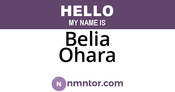 Belia Ohara