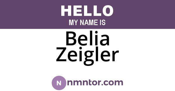 Belia Zeigler