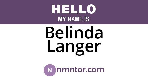 Belinda Langer