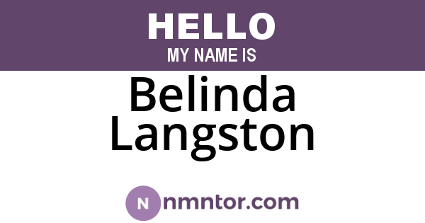 Belinda Langston