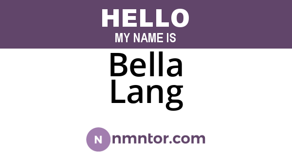 Bella Lang