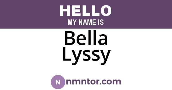 Bella Lyssy