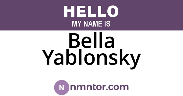 Bella Yablonsky
