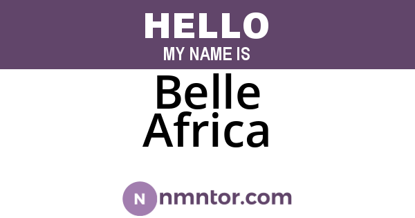 Belle Africa