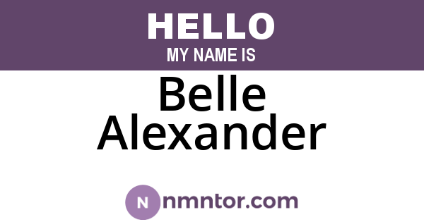 Belle Alexander