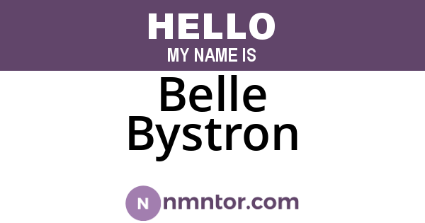 Belle Bystron
