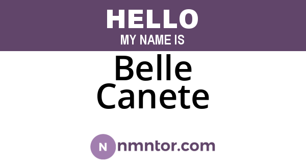 Belle Canete