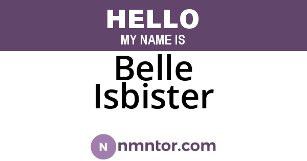 Belle Isbister