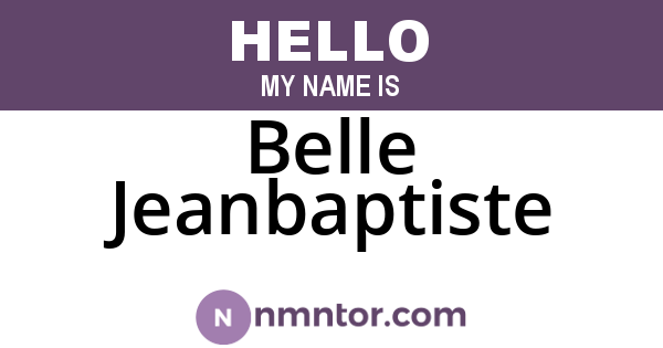 Belle Jeanbaptiste