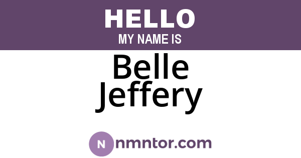 Belle Jeffery