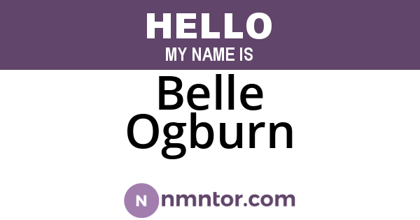 Belle Ogburn