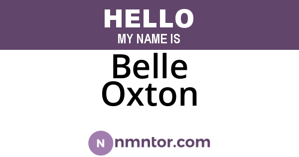 Belle Oxton