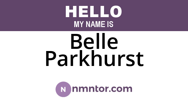 Belle Parkhurst