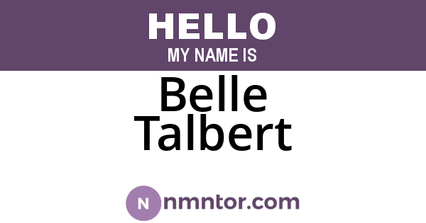 Belle Talbert