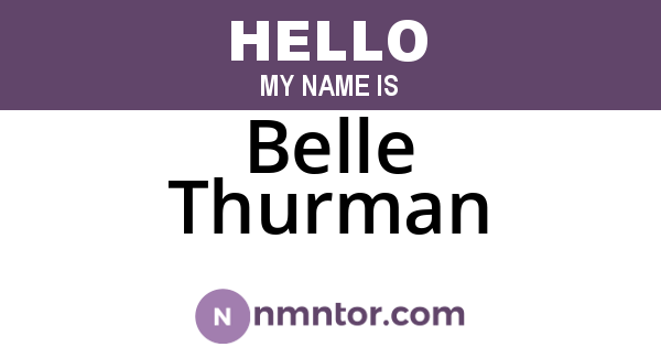 Belle Thurman