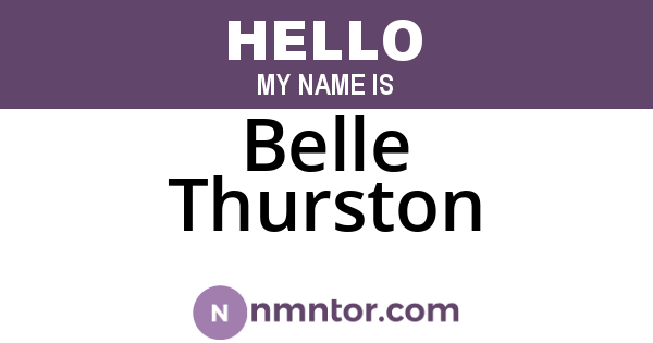 Belle Thurston