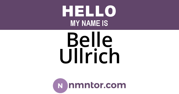 Belle Ullrich