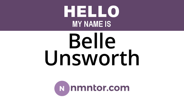 Belle Unsworth