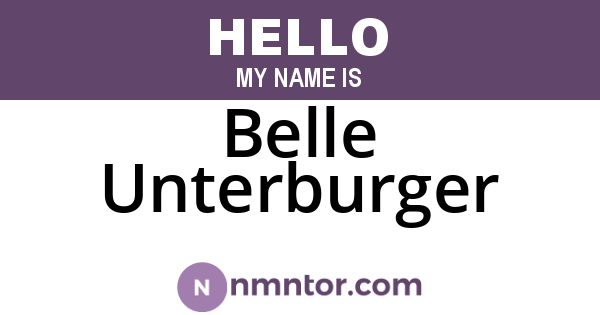 Belle Unterburger