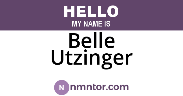Belle Utzinger