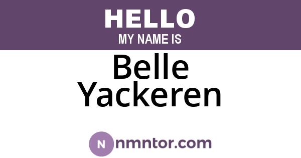 Belle Yackeren